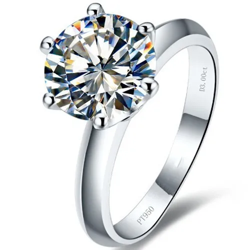 

3 Carat Solid 750 Gold Six Prongs Round Cute Synthetic Diamonds Women Anniversary Ring Original Solid Gold Filled Ring
