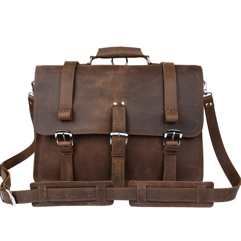 

Leather handbag, briefcase, knapsack, satchel bag, large capacity 5048