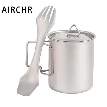 

Outdoor Titanium Cup 420ml Portable Water Bottle Pure Titanium Tea Coffee Mug Camping Hiking