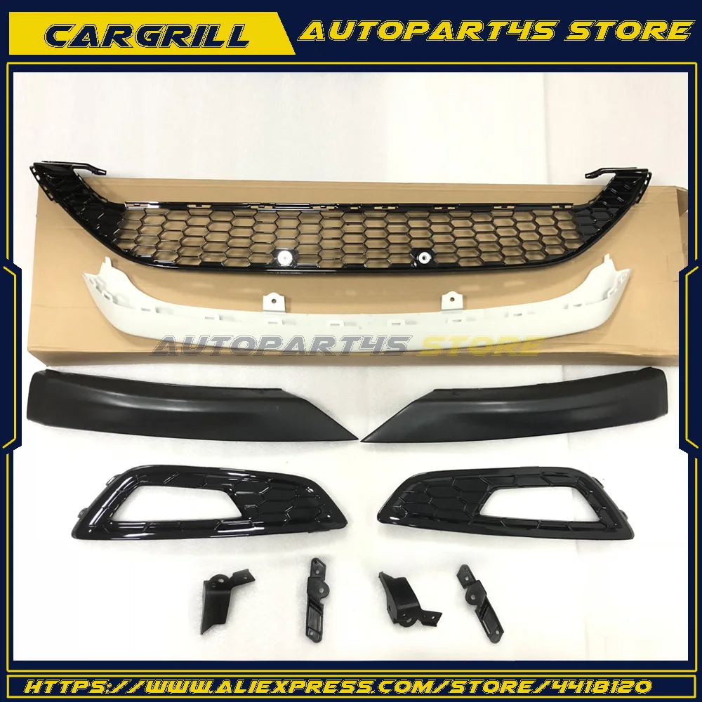 

For Ford Focus 2015-2016 Front Lower Grill Modify Parts + Pair Fog Lamp Frame