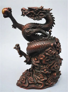 

Bronze Copper Chinese Feng shui Dragon Bead Statue