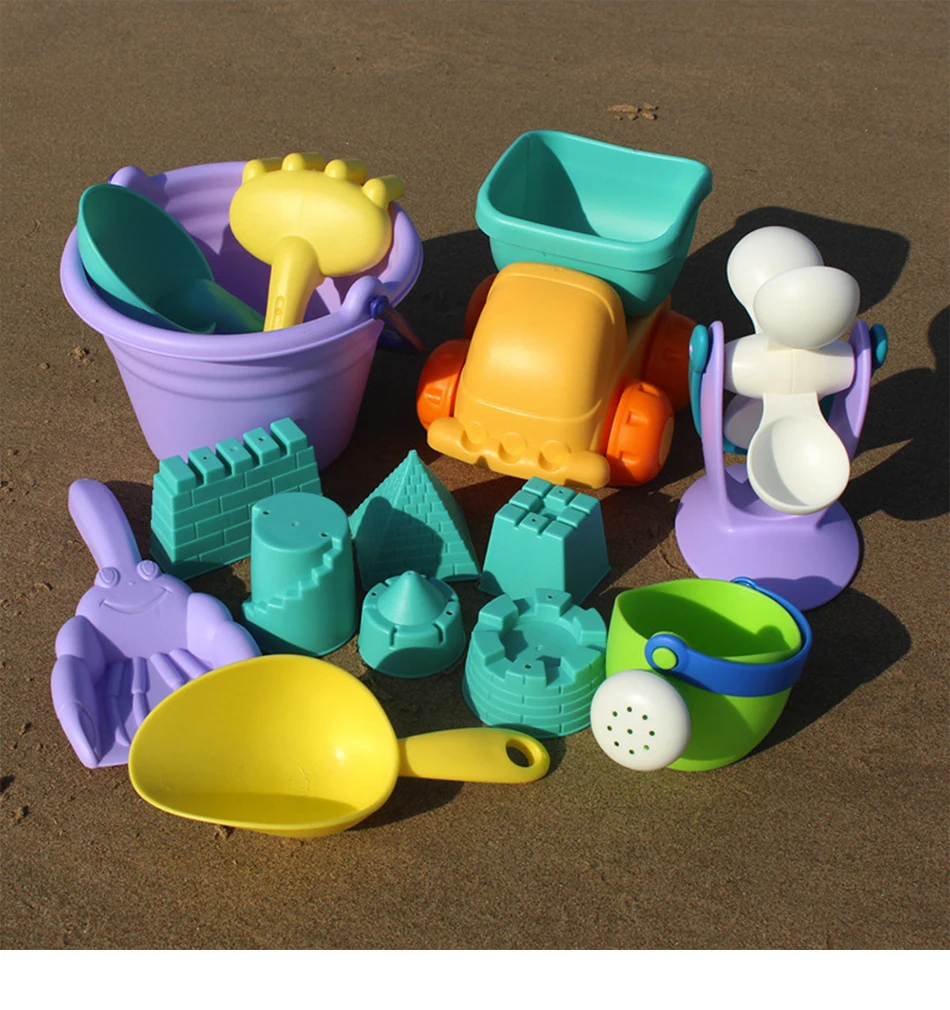 22 шт. летние детские пляжные игрушки детские песочницы песочные игры игрушки Дюна инструмент замок из песка формы сетчатый упаковочный пакет уличная пляжная игрушка