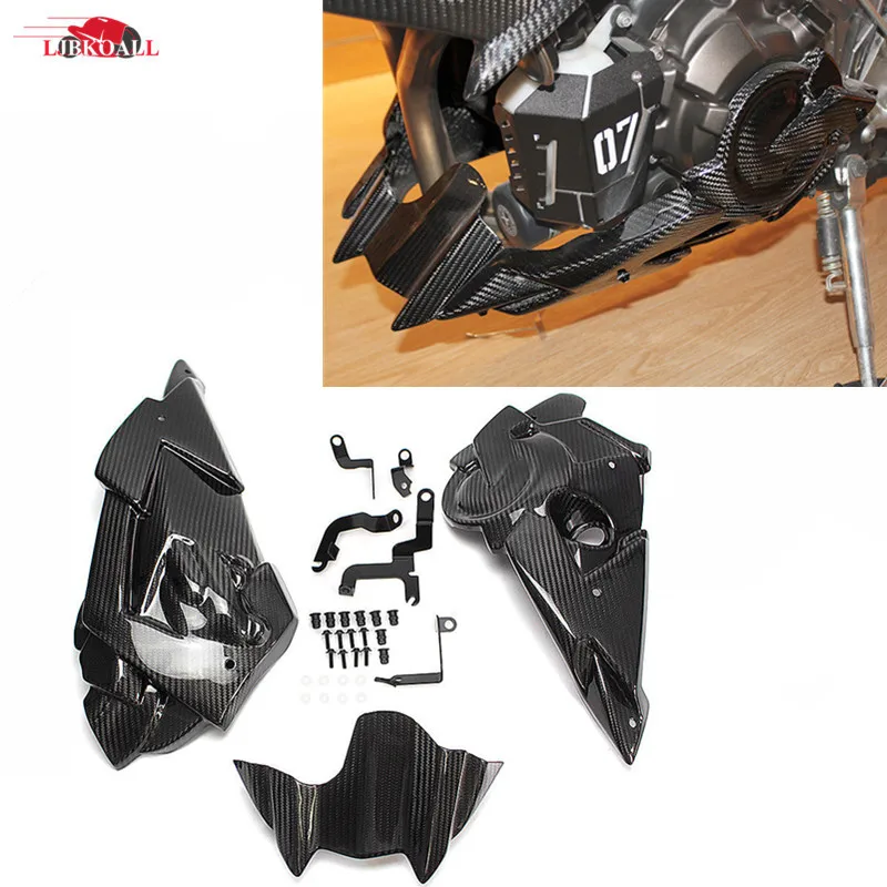 

100% Real Carbon Fiber Lower Engine Spoiler Bellypan Cover for Yamaha FZ 07 MT 07 FZ07 MT07 2013 2014 2015 2016 2017 2018