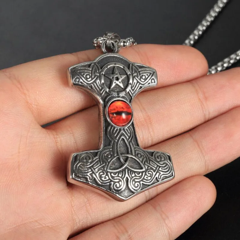 EDC инструмент из нержавеющей стали мужской кулон Quake Blue Eyestone винтажное ожерелье
