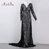 ArtSu Women Elegant Lace Long Dress Sexy Maxi See Through Floral V-Neck Evening Party Plus Sizes Dresses Vestidos ASDR20034 ► Photo 3/6