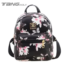 2016 Mode Sac À Dos Femmes Belle Impression de Femmes En Cuir Sacs À Dos Sacs D’école Sacs À Dos pour les Adolescentes Mochila Feminina