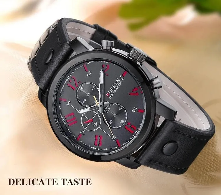 CURREN повседневные мужские часы брендовые роскошные кожаные мужские военные наручные часы мужские спортивные кварцевые часы Relogio Masculino 8192