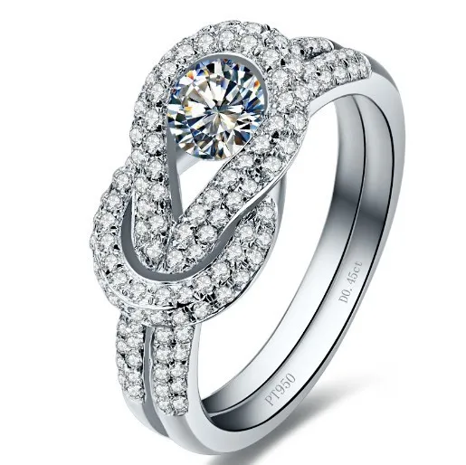 

Great Luxury Solid 14 Karat Gold Ring For Darling 0.45 CT Synthetic Diamonds Ring for Lady Pure Gold Promise Wedding Jewelry