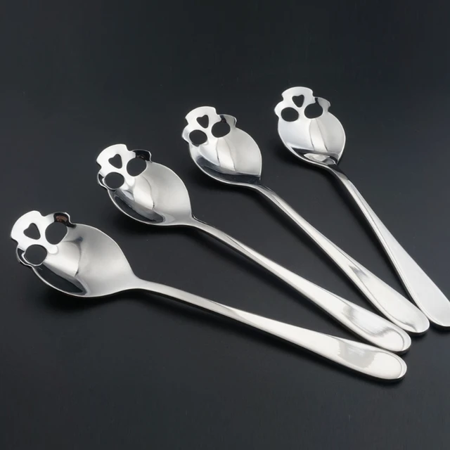 Best Price Skull Shape Sugar Spoon Stainless Steel Coffee Tea Cultery Dessert Fun Gift  #20/8