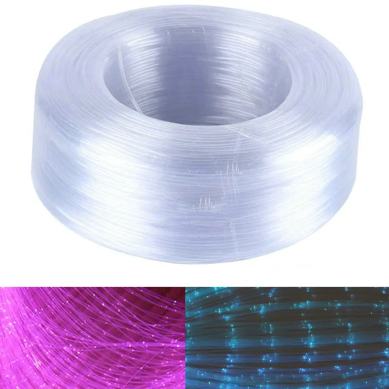 

1.5mm(D) PMMA plastic fiber optic cable 700M/roll for Light Engine hanging curtain Wedding Bar Home DIY lamp decor-flash point