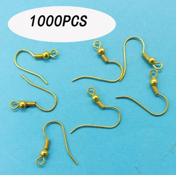 

Wholesale 1000pcs/lot A lot of color optional Tone Jewelry Beads Making Earring Wire Hook Earring Findings Nickel Free