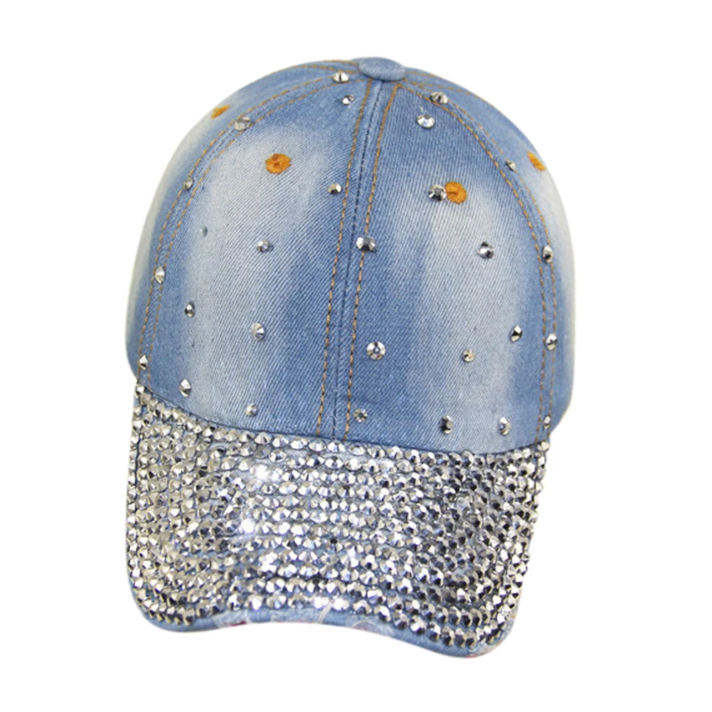 Синяя регулируемая джинсовая бейсбольная кепка в стиле хип-хоп кепка для женщин