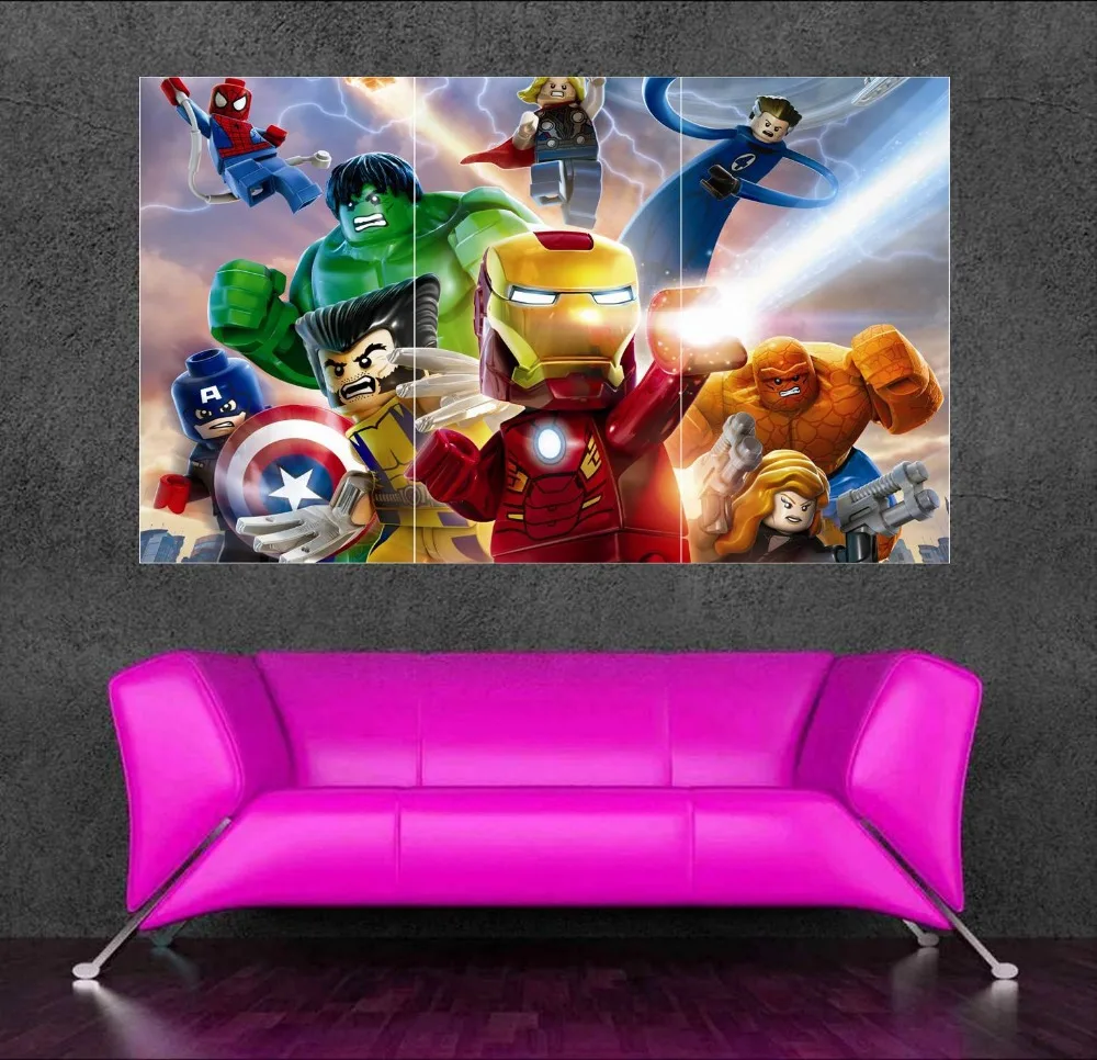 Large size wall sticker lego superheros marvel poster for room