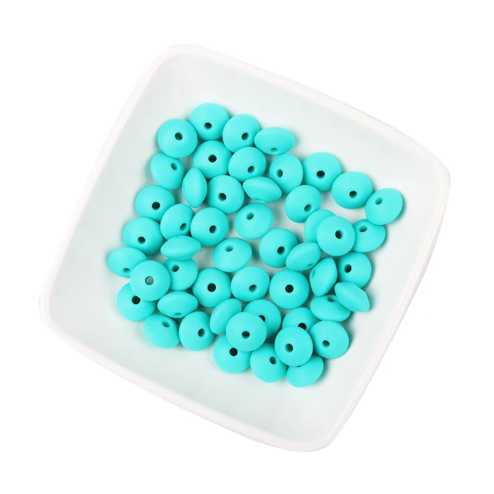 TYRY.HU 500pc Colorful Lentil Silicone Beads Food Grade Baby Chewable Teething Beads For Jewelry Making Necklace DIY BPA Free