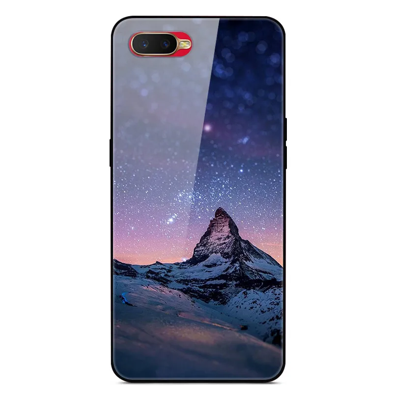 Слоновая кость Чехол из закаленного стекла для OPPO RX17 Neo чехол силиконовый бампер жесткая стеклянная задняя крышка для OPPO RX17 Neo RX 17 Neo A1K AX7 Capas - Цвет: Слоновая кость