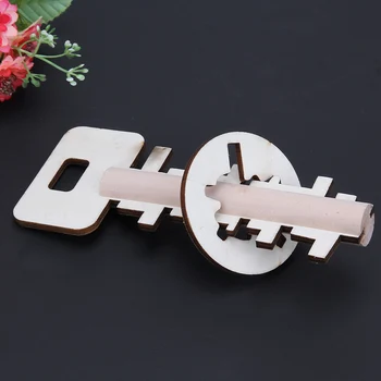 

Education Montessori Wooden Intellectual Toy Unlock Puzzle Magic Key Classical Creative Lock for Children & Adult Birthday Gift