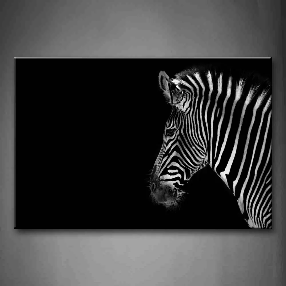 

Framed Wall Art Picture Zebra Head Canvas Print Animal Modern Poster With Wooden Frame For Living Room Home Office Decor