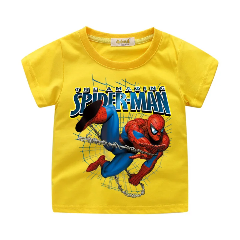

2019 3D print Spiderman T-shirts BABY Boy Cute tops cotton t-shirt cartoon tshirt clothing Short Sleeves Children Summer Kid Tee