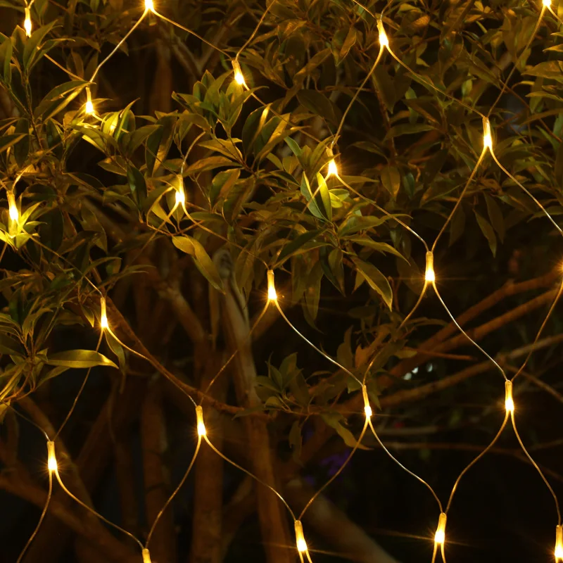 96 LEDs Fairy String Light 1.5mx1.5m Net Mesh Garland Xmas String Lamp Holiday Garden New Year Curtain Wedding Party Decor Light (5)