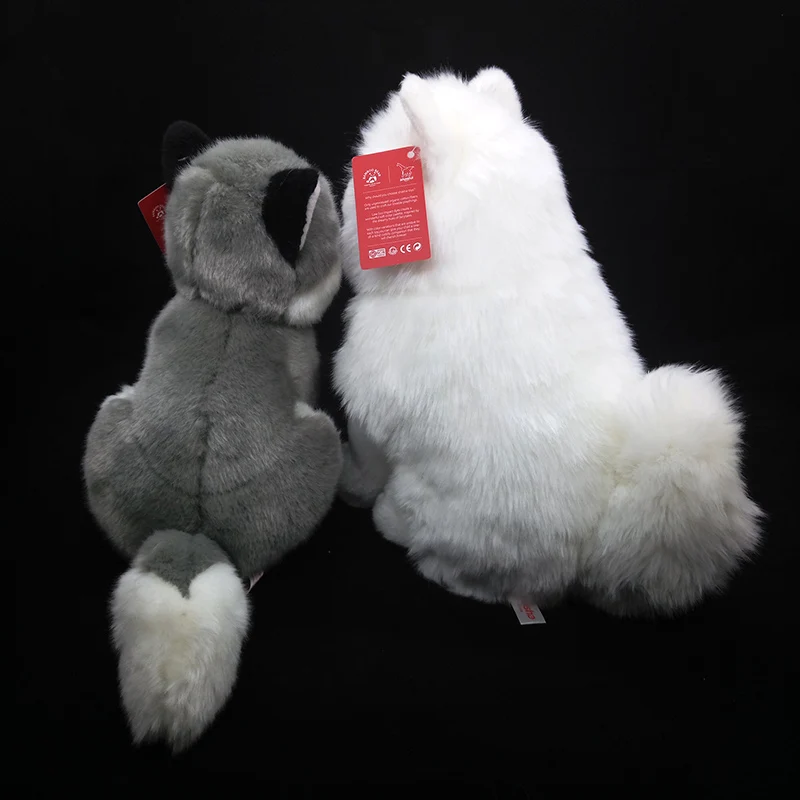 Brinquedos de Pelúcia Brinquedo de Pelúcia Filhote de Cachorro Animais de Pelúcia Presentes de Natal Lifelike Samoyed Bonito Simulação Cão Branco Brinquedo Aniversário 28cm 14 Cheap Animais de pelúcia