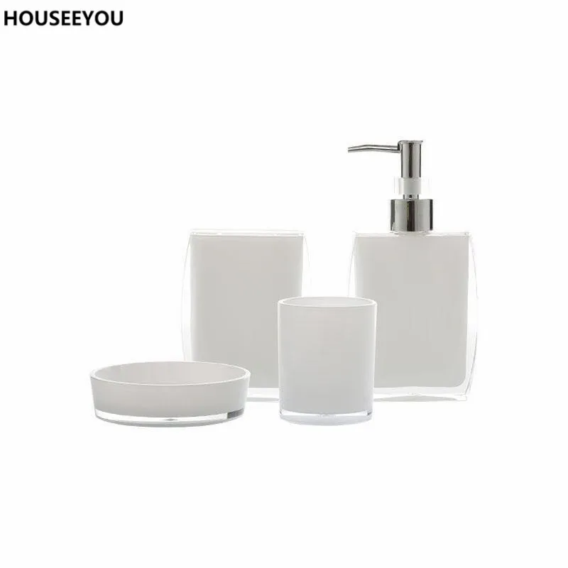 Bath Ensemble Bathroom Soap Dish Lotion Dispenser Toothbrush Holder Bath Ensemble Bathroom Soap Dish Lotion Dispenser Toothbrush Holder Cup Vanity 4 Pcs Set In Accessories Sets From Home Garden On