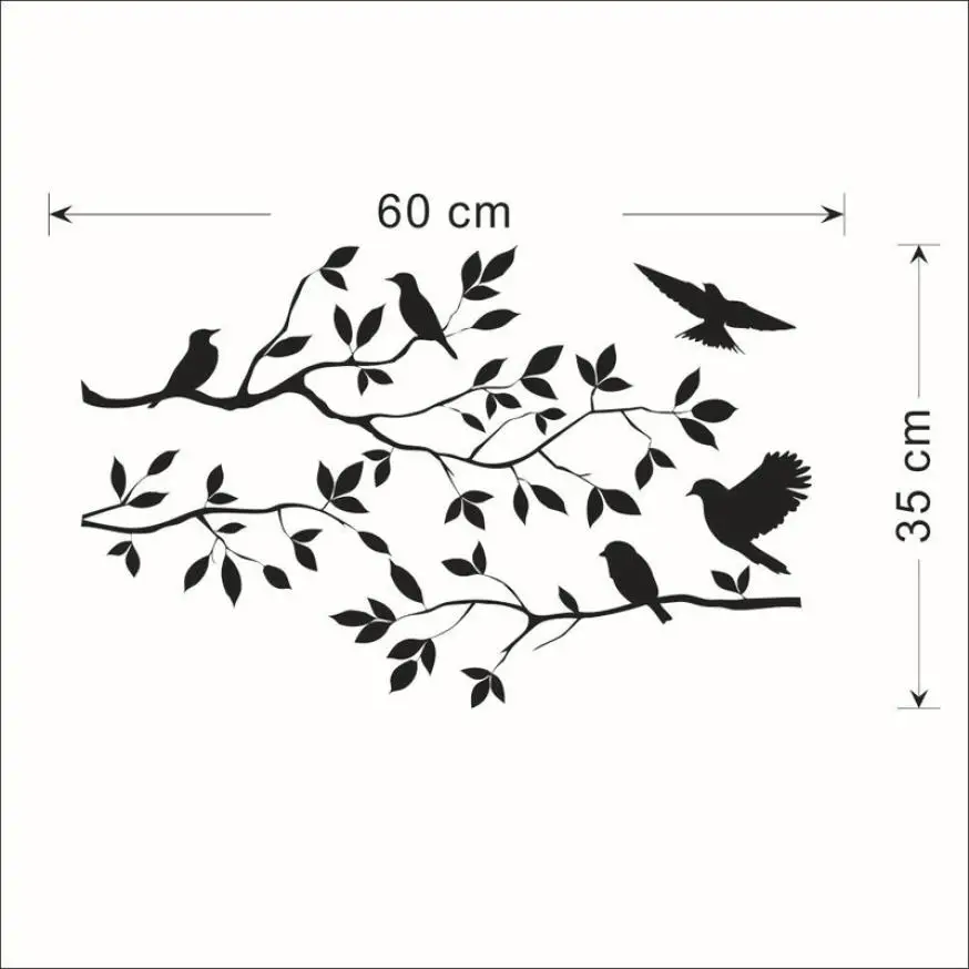 2017 Tree Bird Removable Wall Sticker Vinyl Art Decal Mural Home DIY