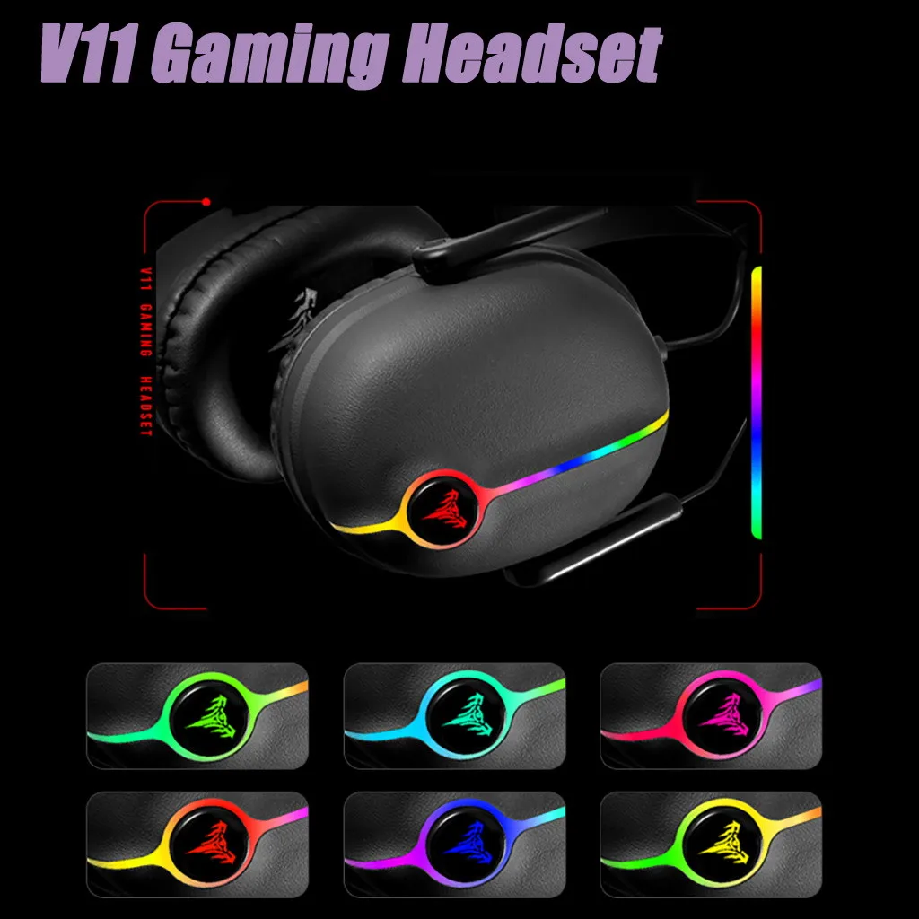 

HELL CRACK V11 Gaming Headset Computer Headset With Mic USB 7.1 Stereo For PS4 High Fidelity Cavity