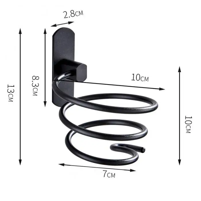Новый алюминиевый держатель для фена, не сверлильная Полочка с настенным креплением, органайзер для ванной комнаты XSD88