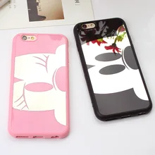 Фотография Soft Silicone Mirror Case For iPhone 7 8 Plus 5 5s SE Mickey Minnie Cover For iPhone 6 6s 8 Plus Back Covers phone Cases Coque