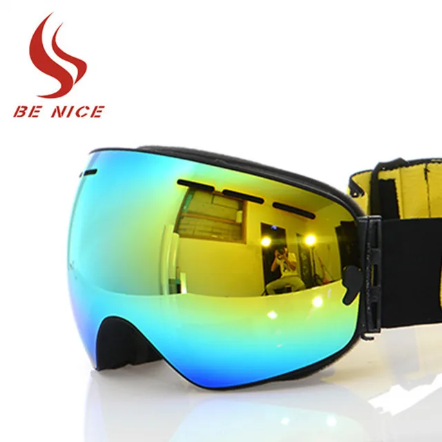US $20.14 Genuine Brand Snowboard Ski Goggles 2 Double Layer Large Spectacal Anti Fog Men Women motocross ski