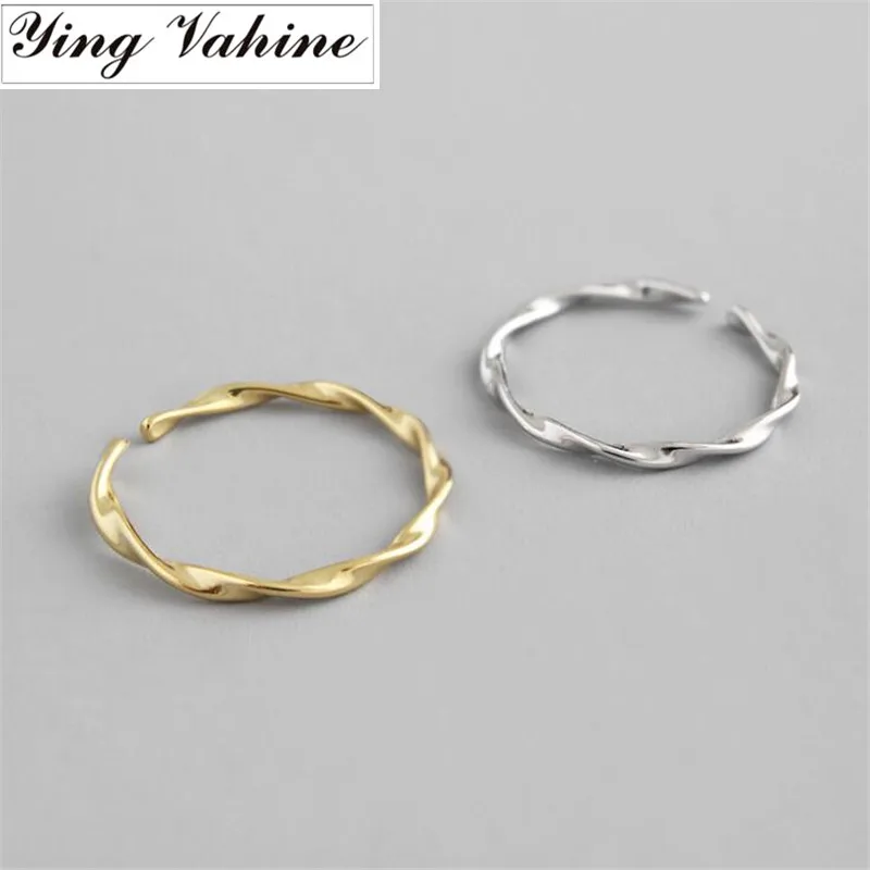

ying Vahine Classic and Simple Ring 100% 925 Sterling Silver Mobius Shape Rings for Women Bague Femme
