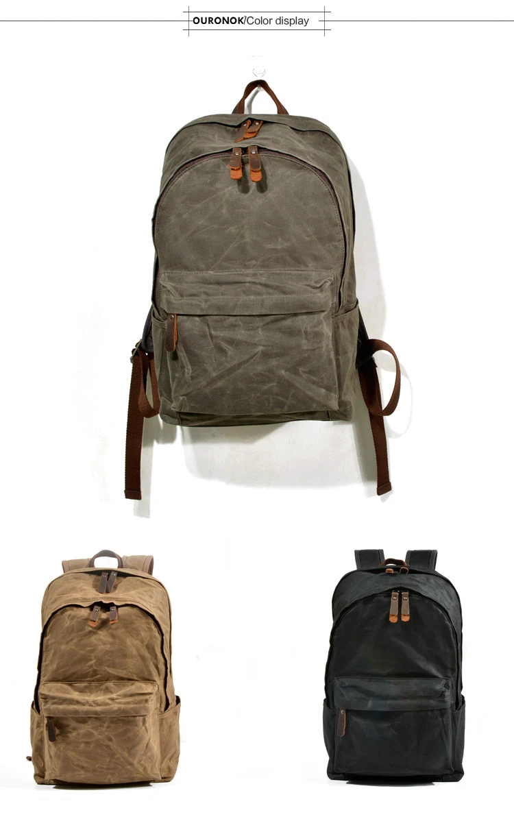 COLOR DISPLAY of Woosir Waxed Canvas Backpack Waterproof Vintage