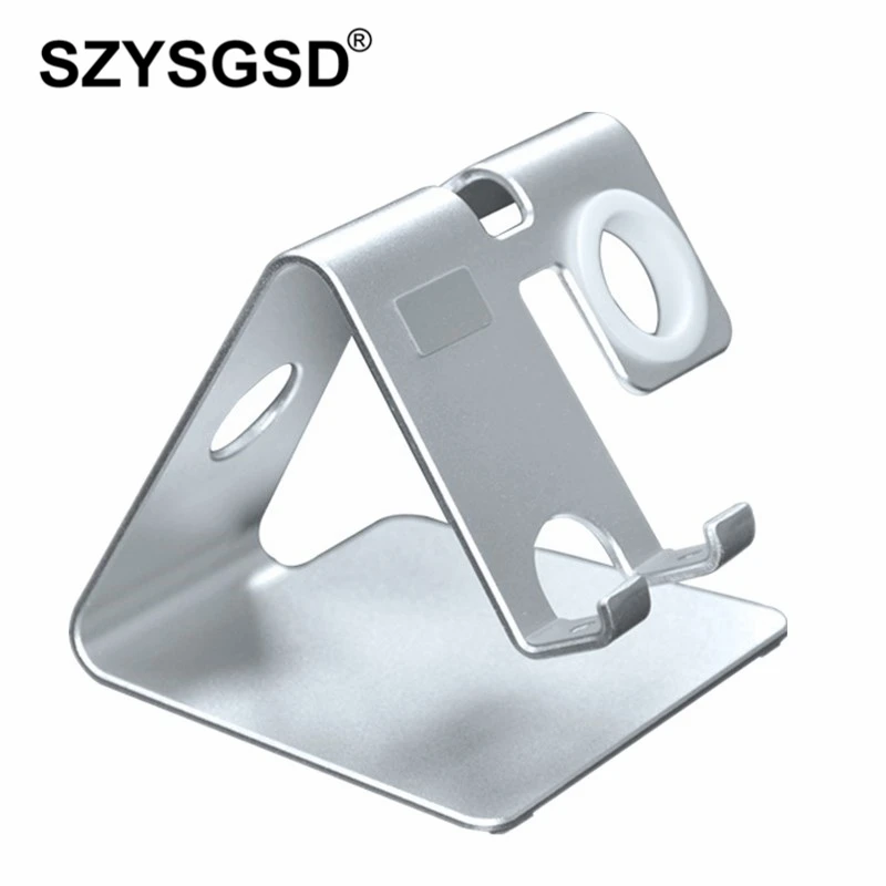 

SZYSGSD 2 in 1 Aluminium Alloy Universal Mobile Phone Stand Desk Phone Holder for Apple Watch Samsung iPhone Stand