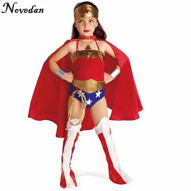 Cosplay Wonder Woman Costume Kids Girls Baby Party Halloween Super