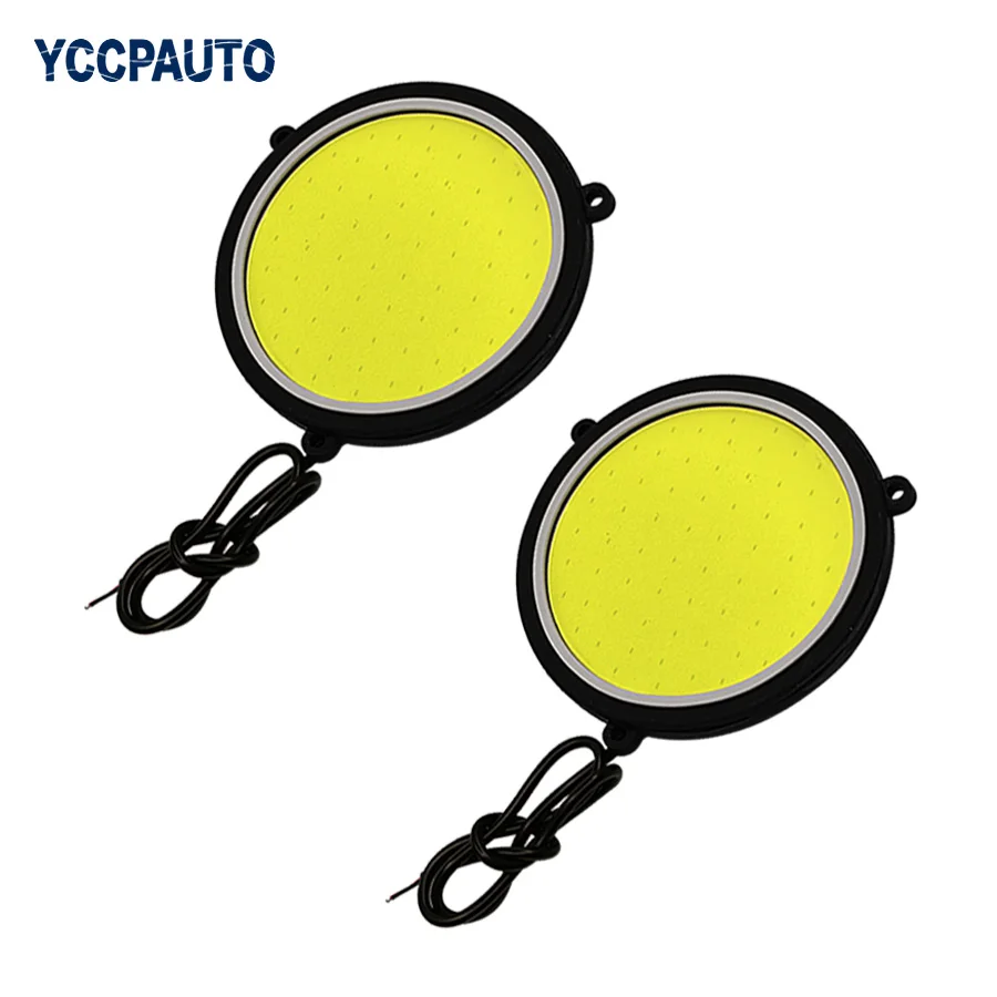 Car DRL Daytime Running Light Flexible Round Shape White LED Lights Driving lamp COB Lights car-styling 2PCS 12V DC 90mm