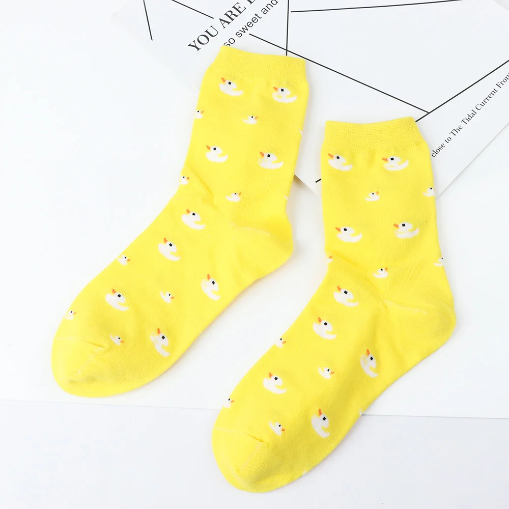 Милые Короткие Носки с рисунком животное утка модные милые женские забавные носки женские повседневные хлопковые носки Harajuku sox
