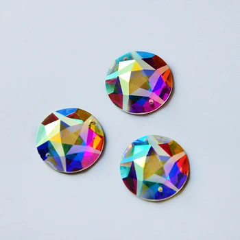 

2016TH 2 holes DIY K9 Sew On AB Matte Star Strass Flat Back Crystal Gem Stone Round Wedding Dress Evening Bridal Shoes DIY Hats