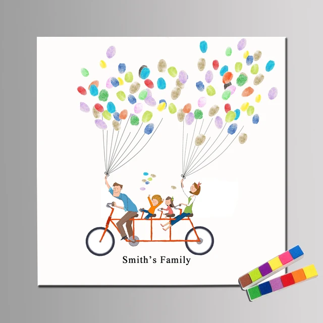with inkpads family party guestbook alternative fingerprint custom