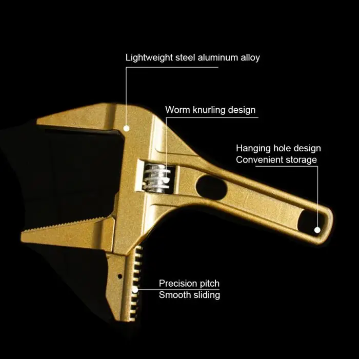 Регулируемый ключ короткий хвостовик большие отверстия гаечный ключ сплав ремонтные инструменты для ванной канализационный TB продажа