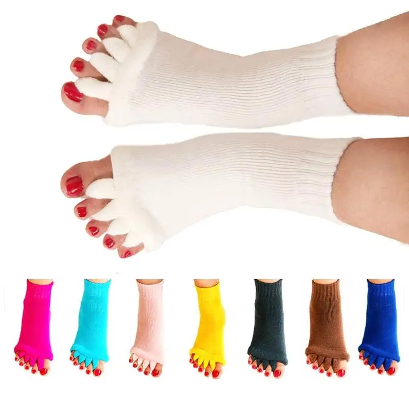 

500pairs Pain Relief Socks Foot Care Woman Bunion Guard Pedicure Fingers Separator Massage Five Toe Socks Toes Foot Alignment
