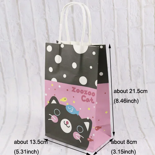 2 шт. бумажный мешок для конфет с изображением животных, Свадебная подарочная упаковка для дня рождения, бумажный пакет с ручкой, сумки для покупок, украшение для детской вечеринки - Цвет: 2pcs