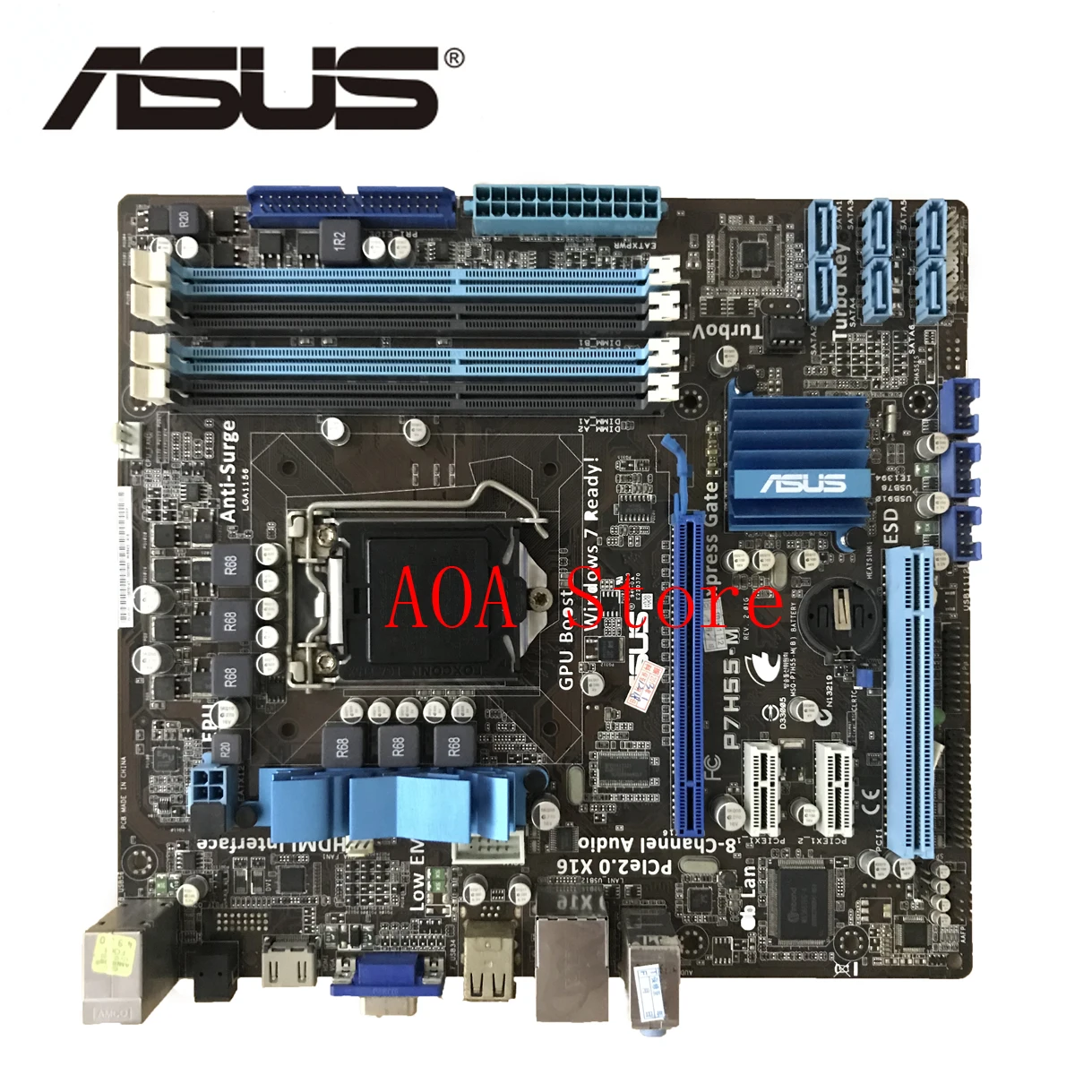 Разъем LGA 1156 для Intel H55 ASUS P7H55-M оригинальная материнская плата разъем uATX HDMI VGA 4 DDR3 16GB настольная материнская плата P7H55M