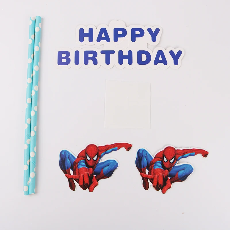 

1set Spiderman Happy Birthday Cake Cupcake Topper Kids Baby Shower Birthday Wedding Party Decoration Supplies