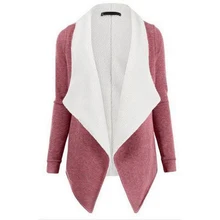 2017 Winter Cardigan Warm Thick lining Wool & Blends Lapel Lamb Wool Jacket Coat Patchwork Long Outerwear Coat for Women