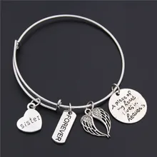 1pc memorial bangle perda de mãe filha avó irmã pai lembrança ajustável pulseira simpatia presente jóias