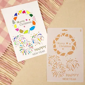 

26*17cm Happy New Year Firework Christmas DIY Layering Stencils Painting Scrapbooking Stamping Embossing Album Decor Template