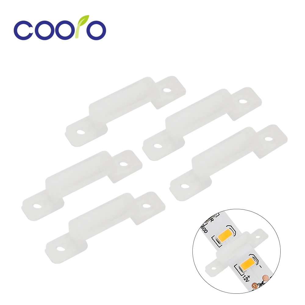 LED Strip Mount Clip 12mm Width Soft Silicon Buckle LED Tape Fixing