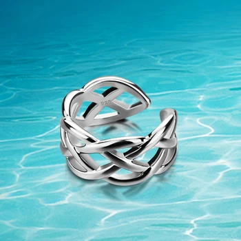 

New on shelves!! 925 sterling silver net rings, Wide version hollow out ope wide rings. mesh ring for women's fashion jewelry