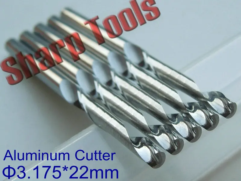 

5pcs 3.175x22MM Single Flute Metal Aluminium CNC Bits Milling Tools Cutter, Tungsten Carbide End Mill Aluminium Cutting Tool