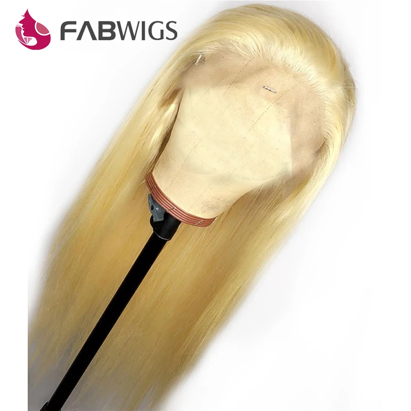 Fabwigs 180% Плотность Омбре блонд кружевные передние человеческие волосы парики европейские прозрачные кружевные передние парики remy волосы предварительно выщипанные